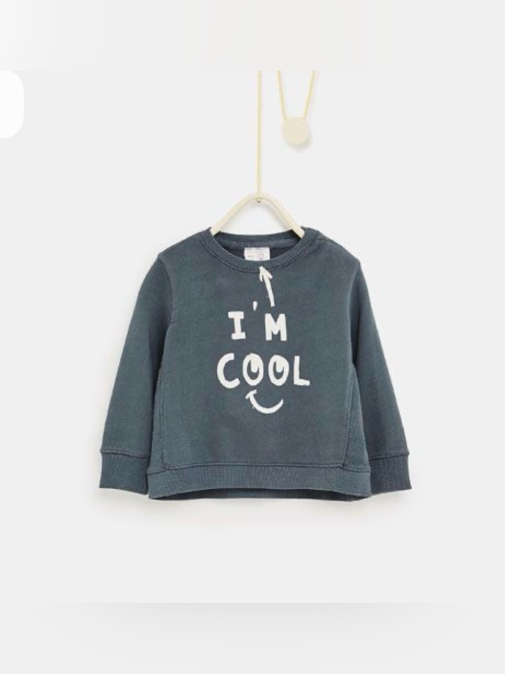 Zara Kids Slate Blue / Gray "I'm Cool" Graphic Sweatshirt - Size: 18-24mo.
